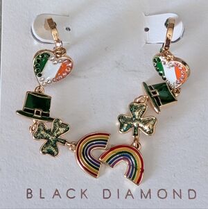 Black Diamond Multicolor Irish Drop Earrings